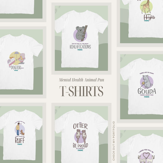 T-shirt de jeu de mots d’animaux de santé mentale