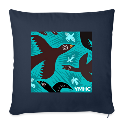 YMHC Birds Throw Pillow Cover 18” x 18” - navy