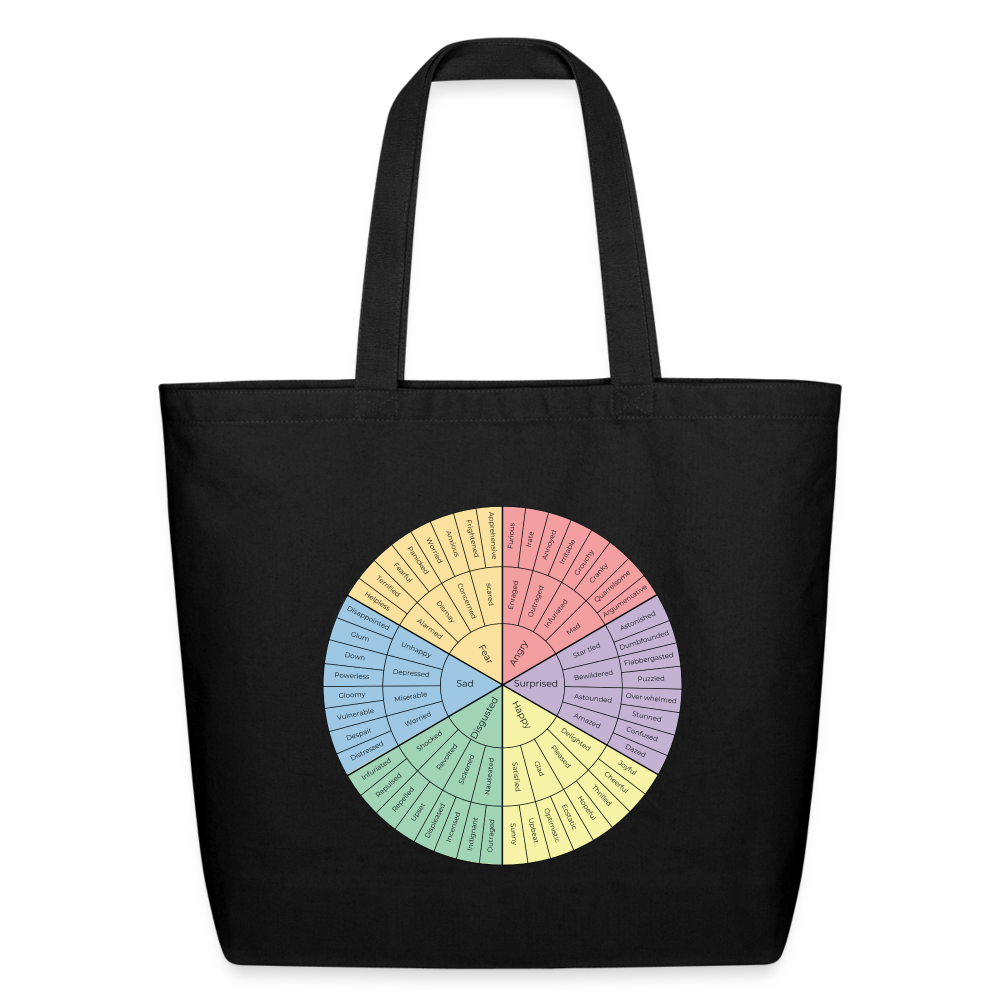 Feelings Wheel Eco-Friendly Cotton Tote - black