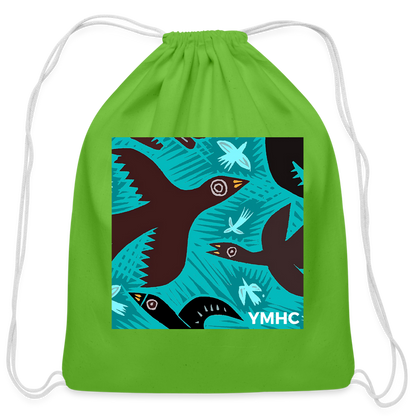 YMHC Birds Cotton Drawstring Bag - clover