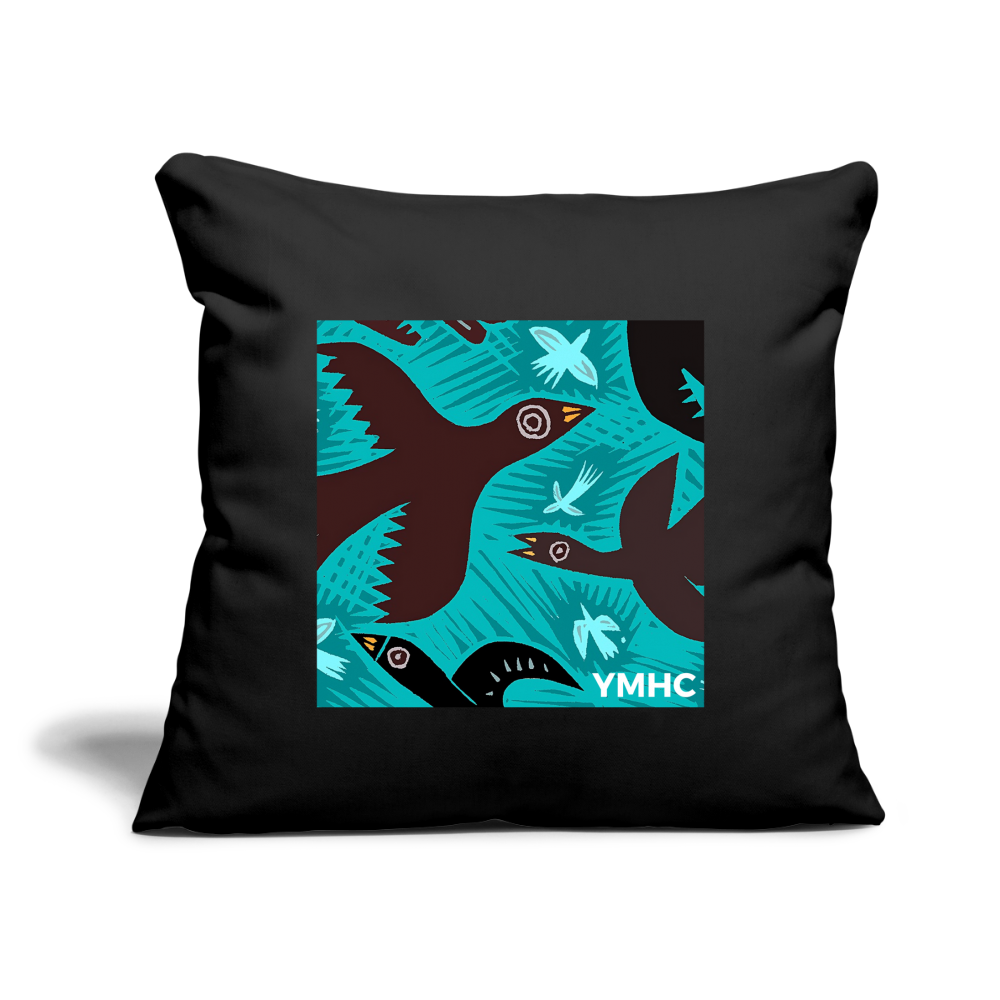 YMHC Birds Throw Pillow Cover 18” x 18” - black