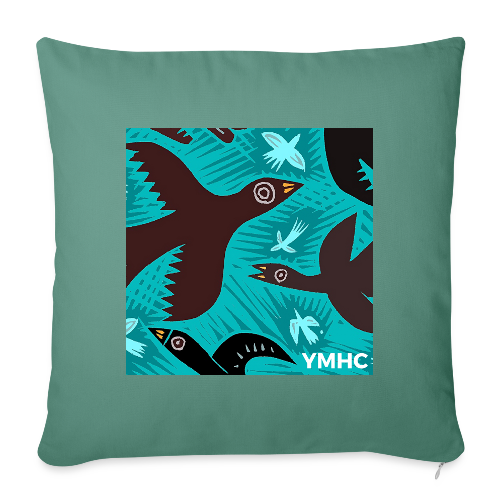 YMHC Birds Throw Pillow Cover 18” x 18” - cypress green