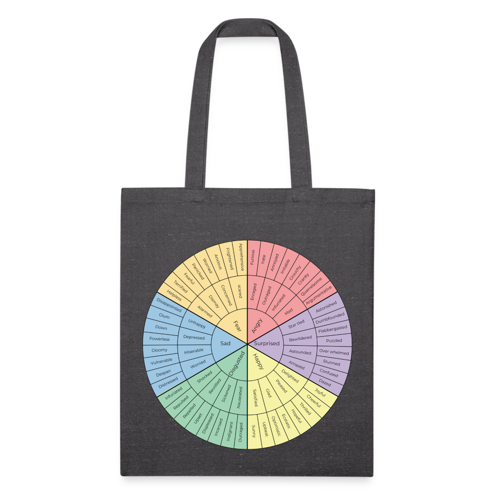 Feelings Wheel Recycled Tote Bag - charcoal grey