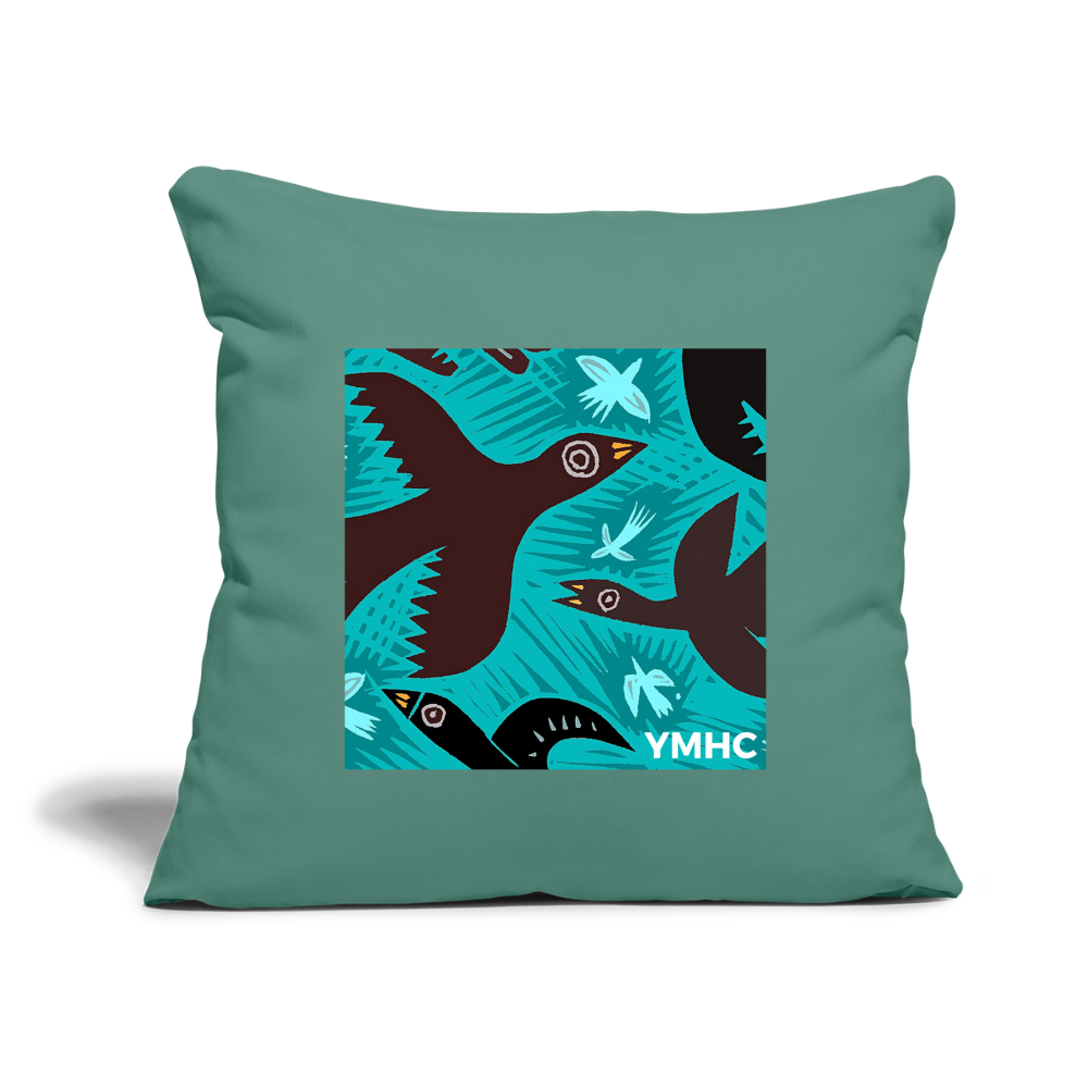 YMHC Birds Throw Pillow Cover 18” x 18” - cypress green