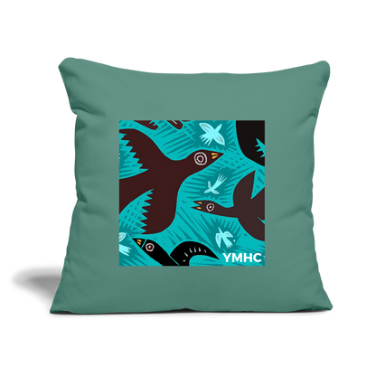 YMHC Birds Throw Pillow Cover 18” x 18” - cypress green