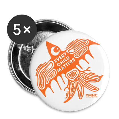 Buttons large 2.2'' (5-pack) - Every Child Matters Orange Bird - white