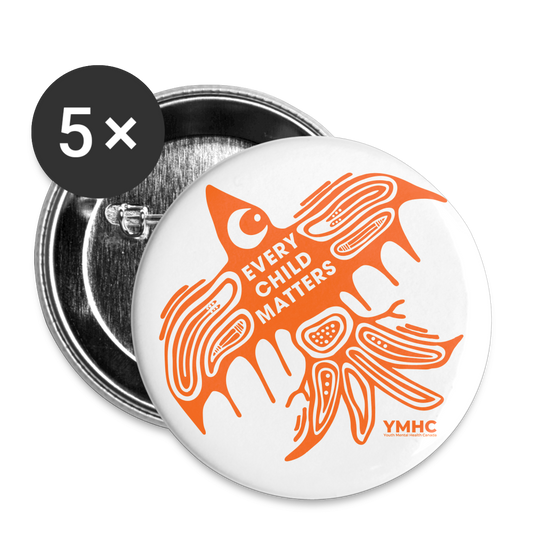 Buttons large 2.2'' (5-pack) - Every Child Matters Orange Bird - white