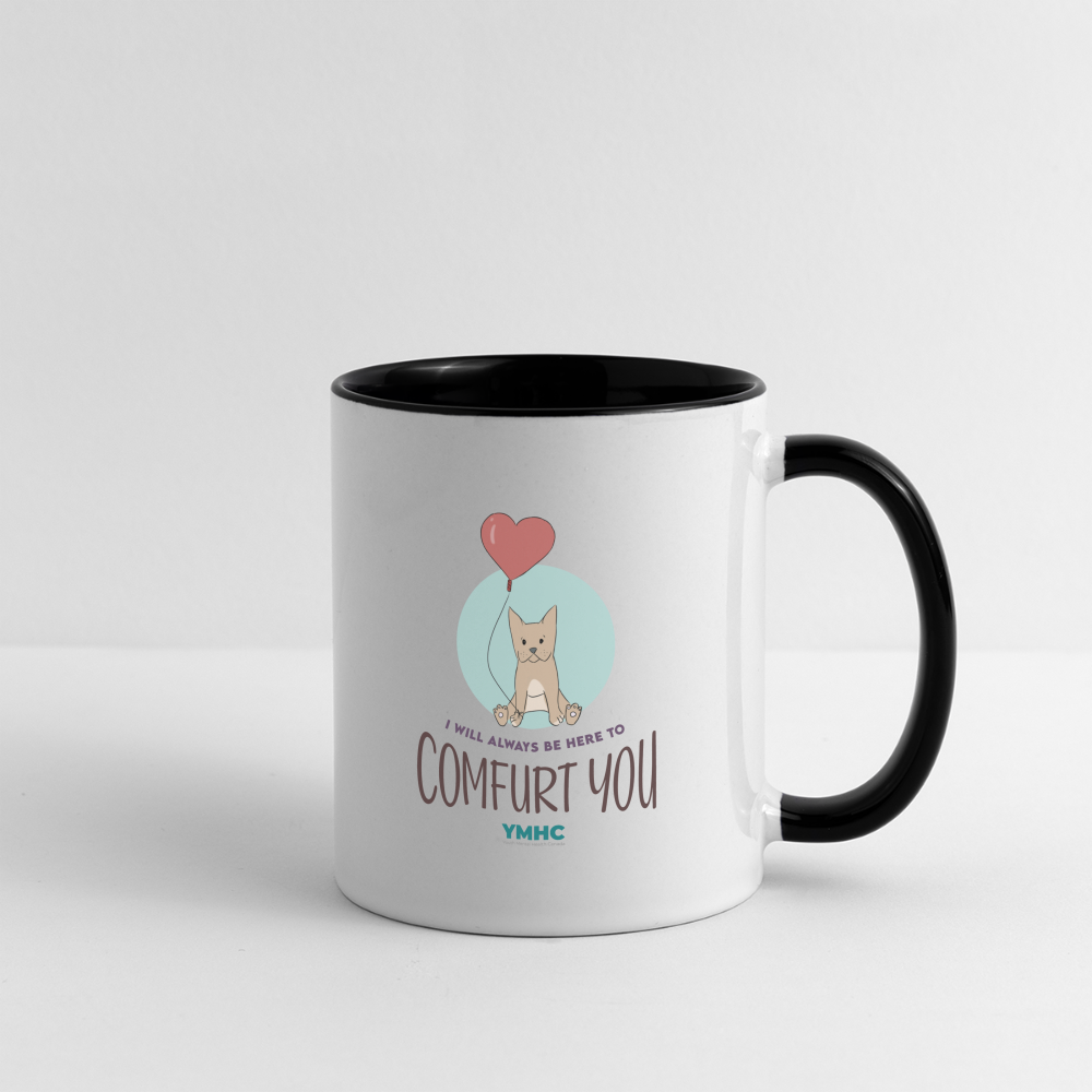 Contrast Coffee Mug - "I will always be here to comfurt you" - white/black