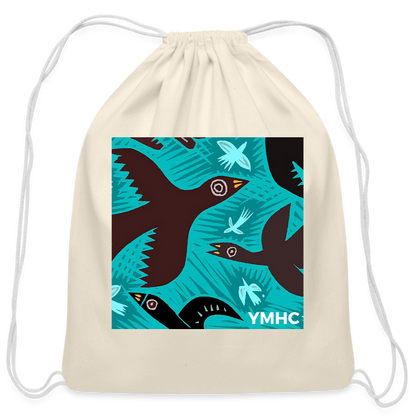 YMHC Birds Cotton Drawstring Bag - natural