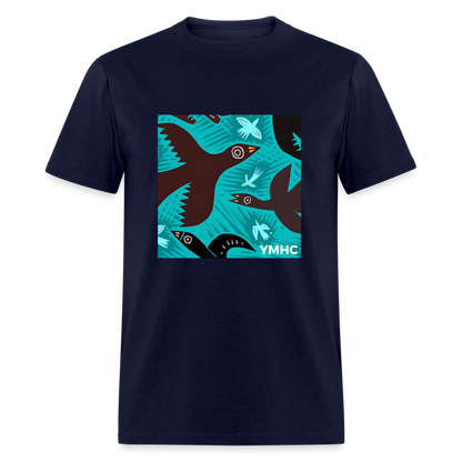 YMHC Birds Unisex Classic T-Shirt - navy