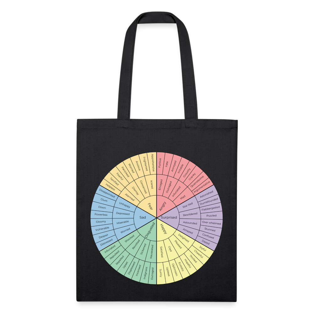 Feelings Wheel Recycled Tote Bag - black