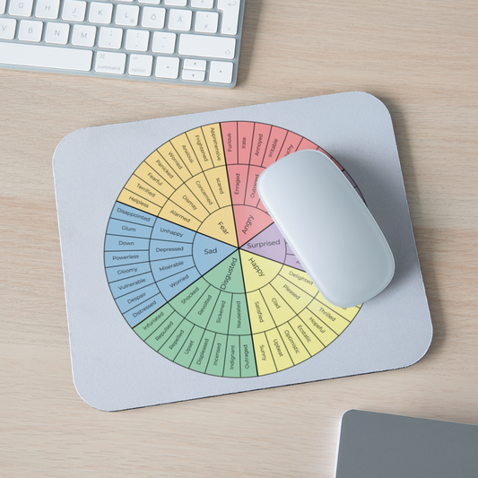 Feelings Wheel Mouse pad Horizontal - white