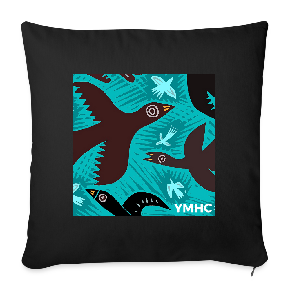 YMHC Birds Throw Pillow Cover 18” x 18” - black