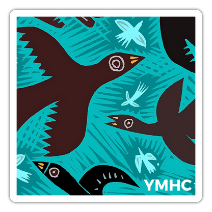 YMHC Birds Sticker - white matte