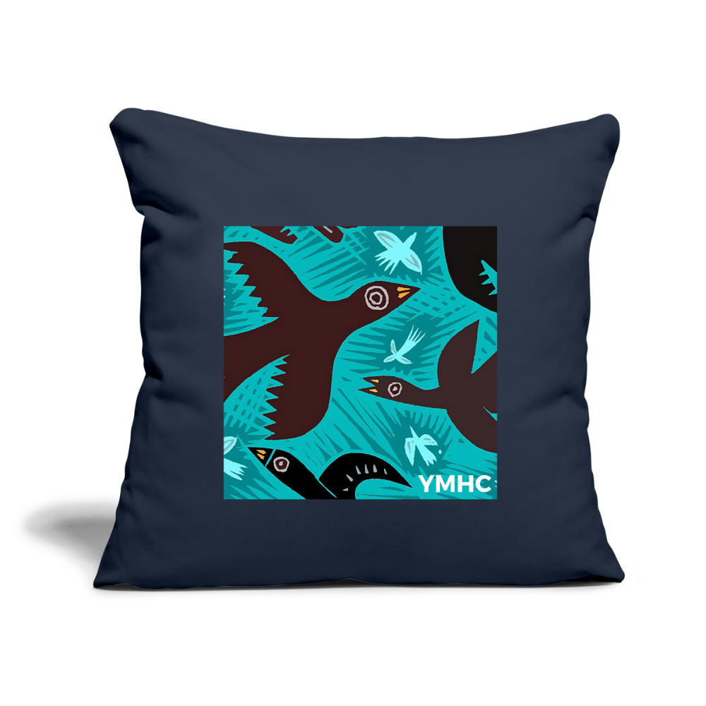 YMHC Birds Throw Pillow Cover 18” x 18” - navy