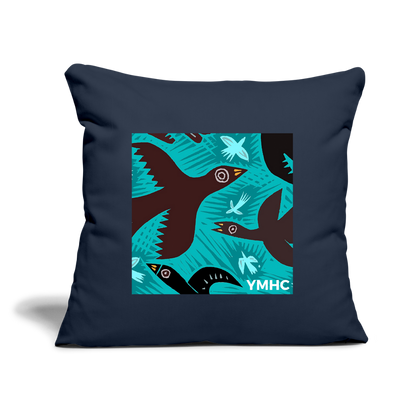 YMHC Birds Throw Pillow Cover 18” x 18” - navy