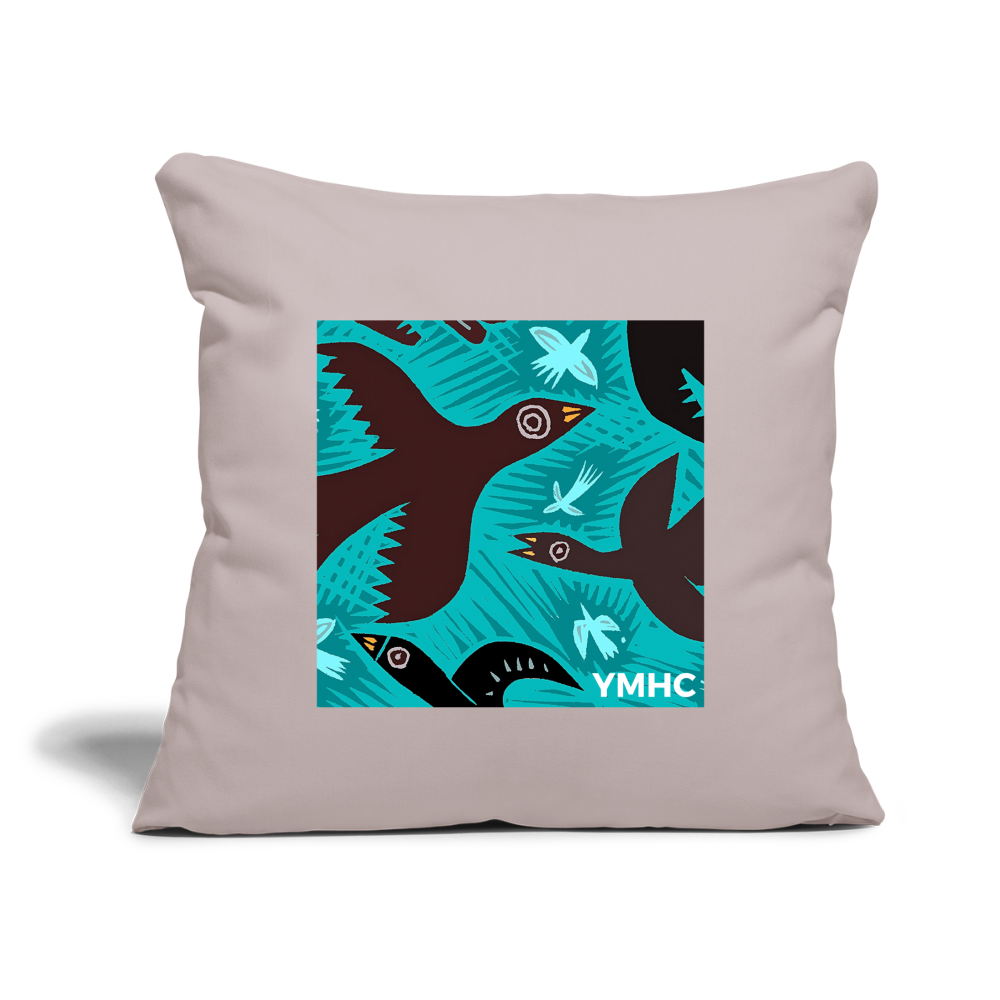 YMHC Birds Throw Pillow Cover 18” x 18” - light taupe